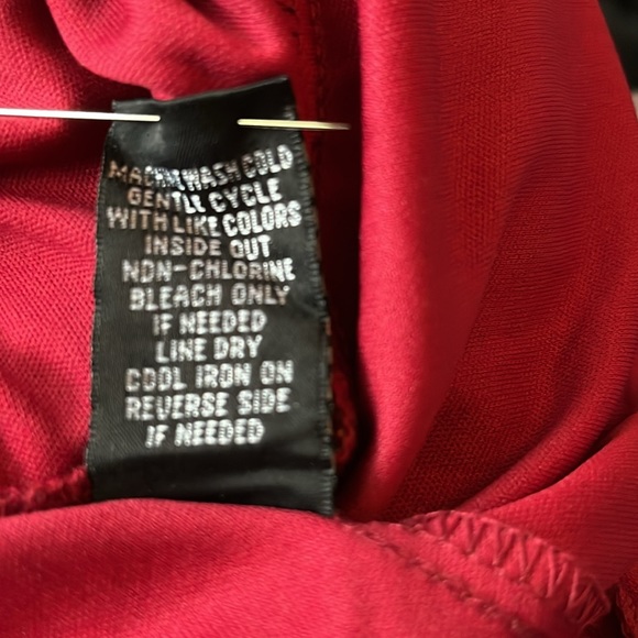 By & by burgandy red floral, spaghetti strap, tiered dress - Picture 9 of 10